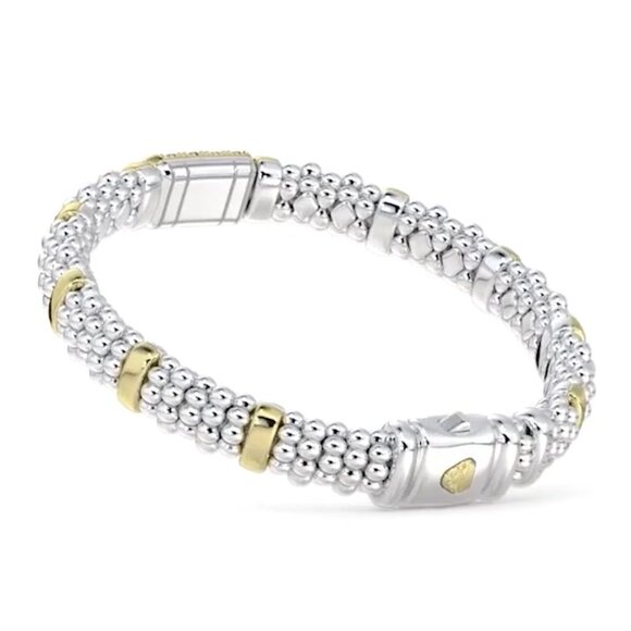 Blue Sapphire Caviar Bracelet from Lagos Size 7/9mm Width - Picture 2 of 9